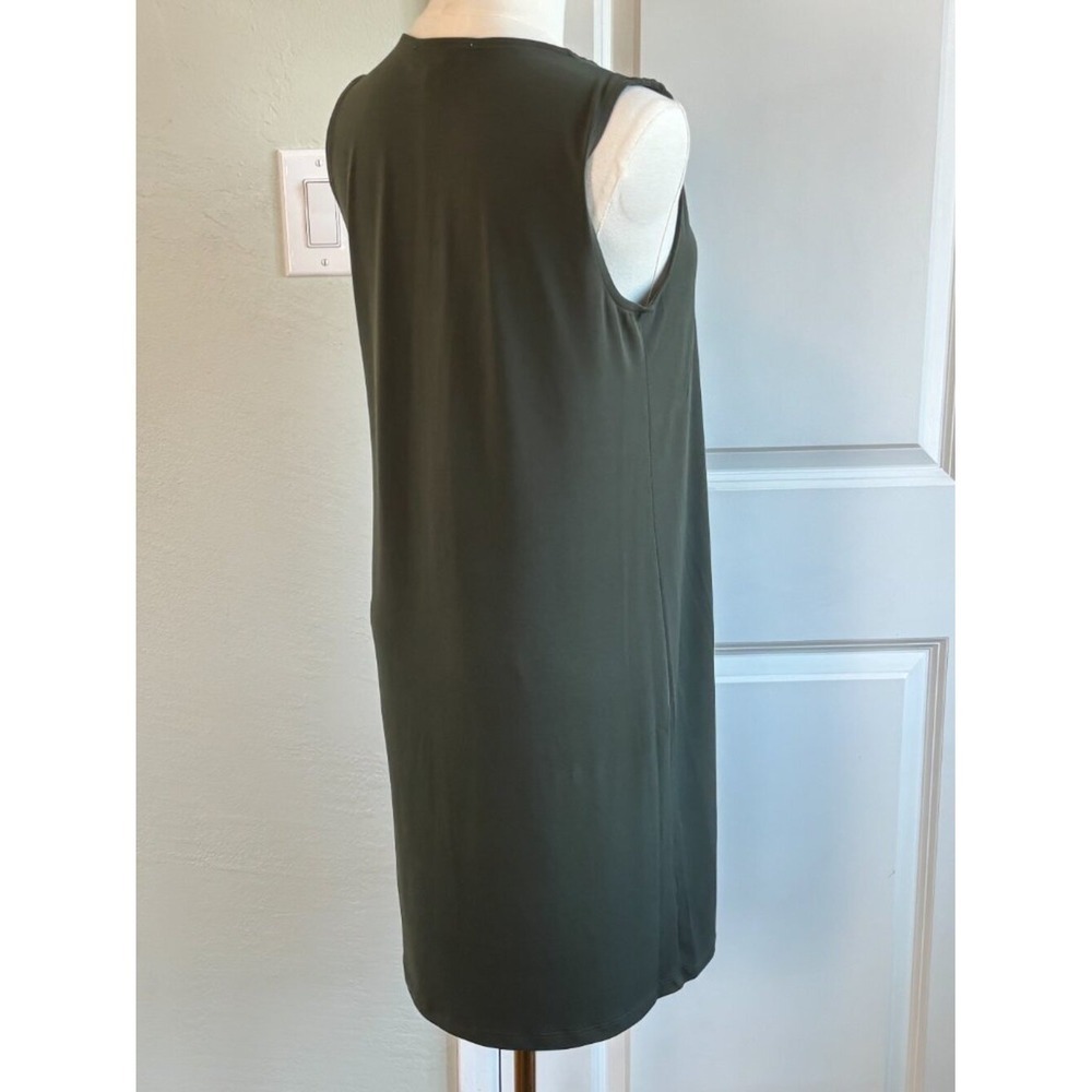 Michael Kors Olive Green Zip Front Sleeveless Shift Dress Size S Consign - Picture 4 of 10